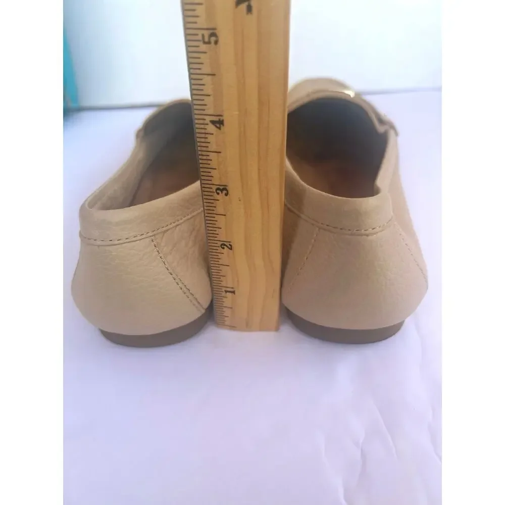 Giani Bernini Dailyn Beige Leather‎ Slip On Casual Comfort Loafer Shoes Sz 9M